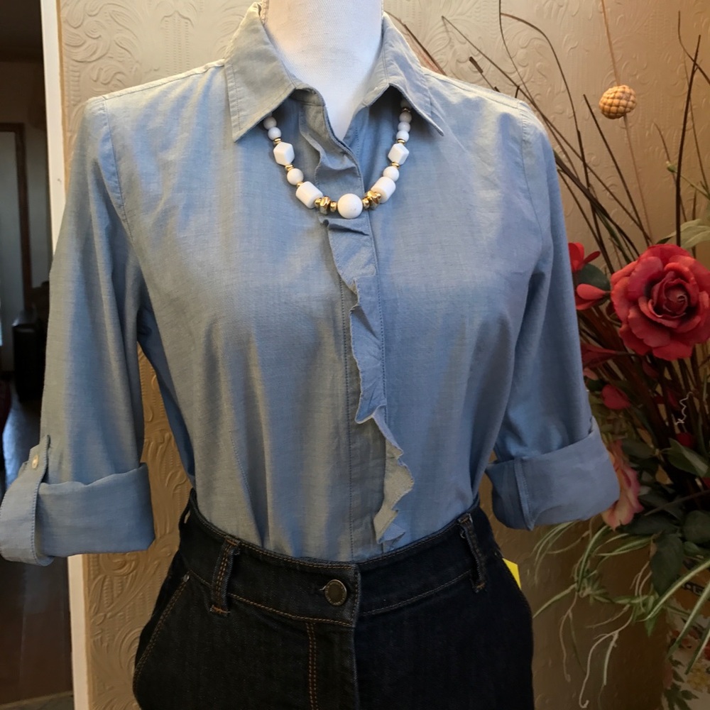 Talbots Blue Blouse - Picture 2 of 8